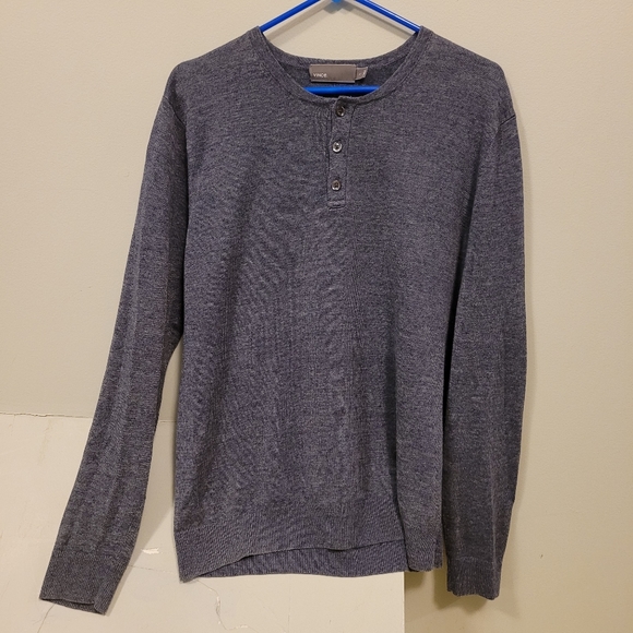 Vince Linen Henley Long Sleeve